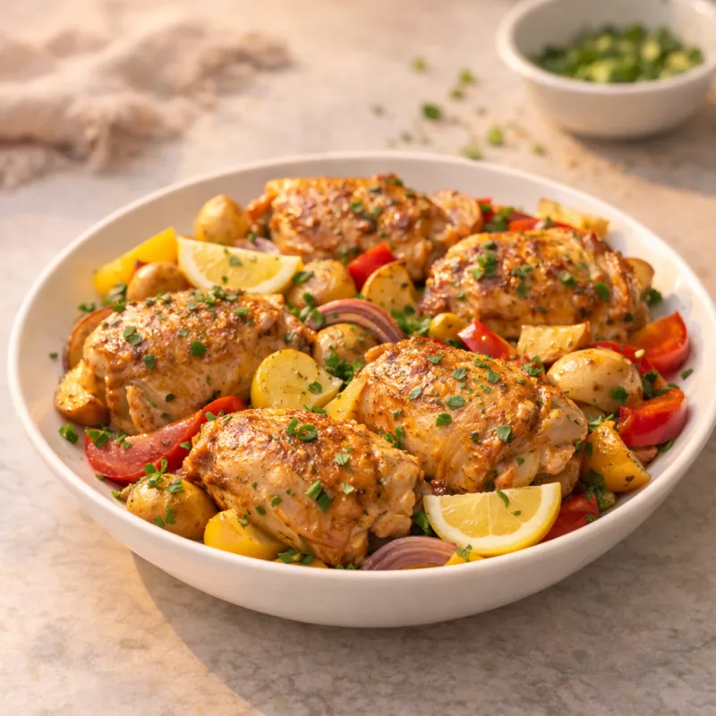 Roast chicken with vegetables