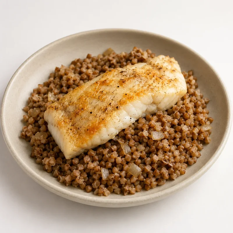 Fish Baked with Buckwheat