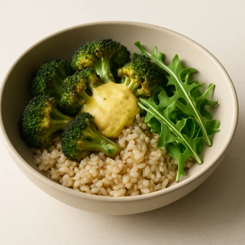 Roasted Broccoli Grain Bowl With Nutritional Yeast Dressing